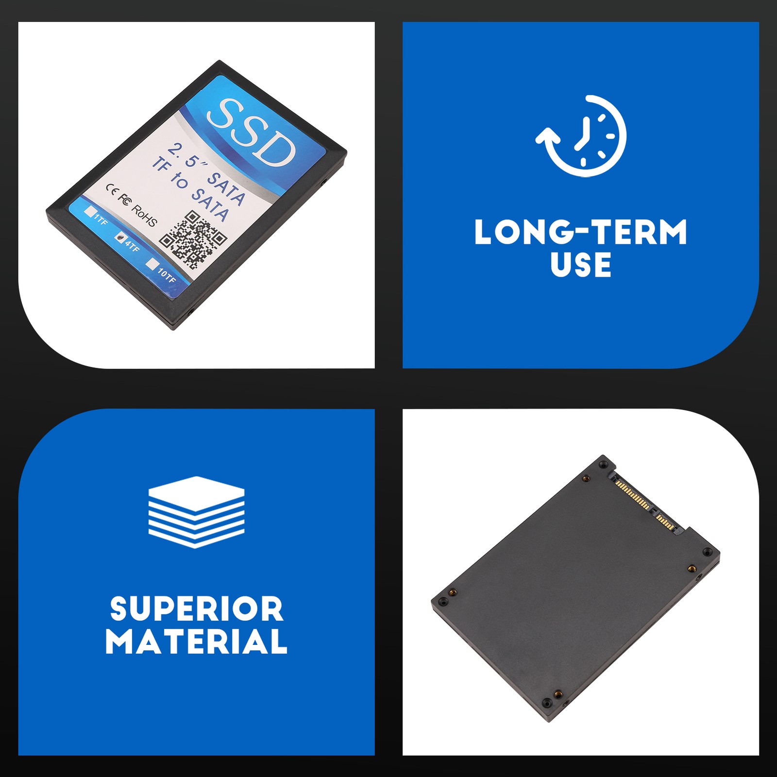 2.5 Inch 4 TF to Adapter Card, Self-Made SSD Solid State Drive, For Micro-4811