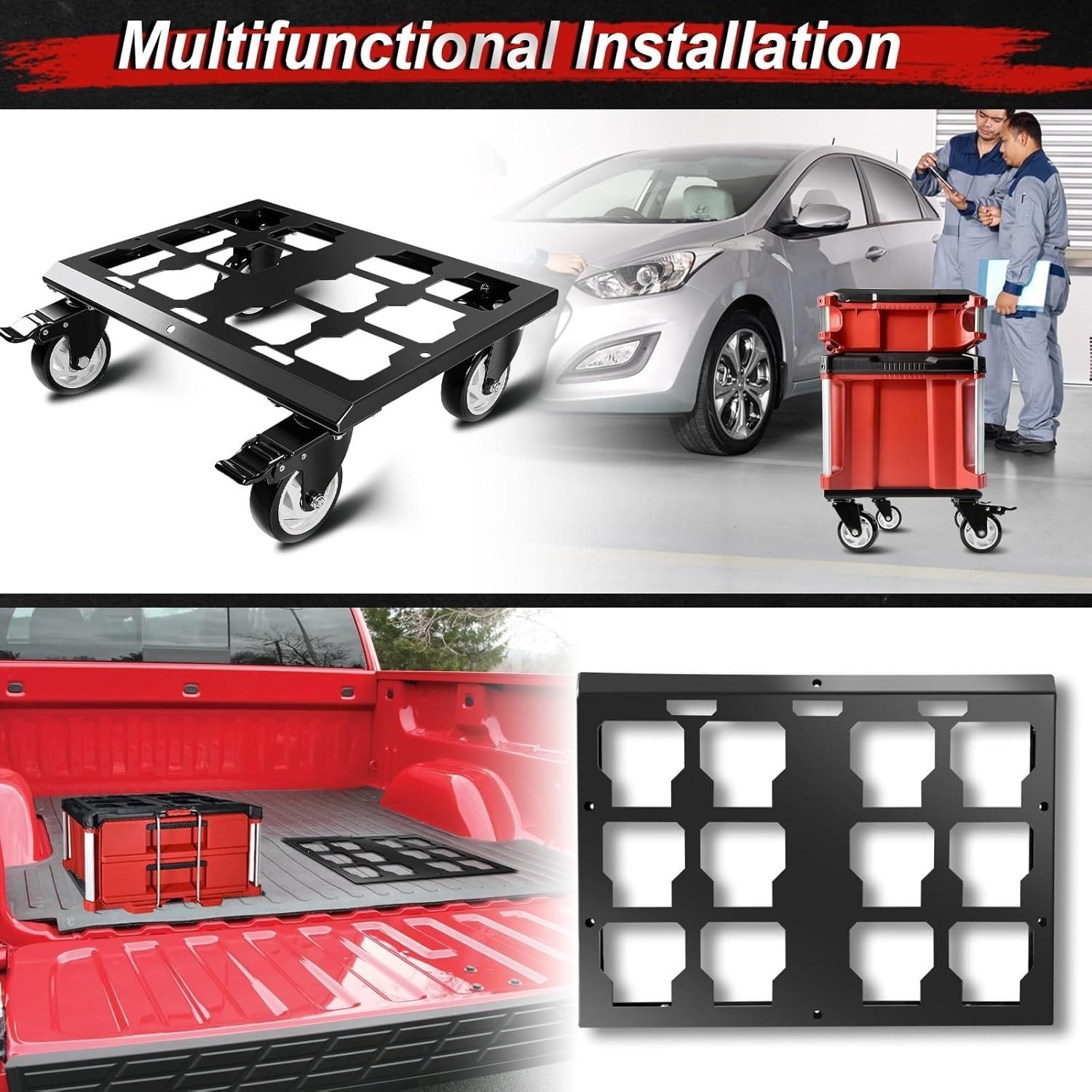 Heavy Duty Tool Box Dolly Compatible W/ Mil.Waukee Packout Toolboxes Thickened