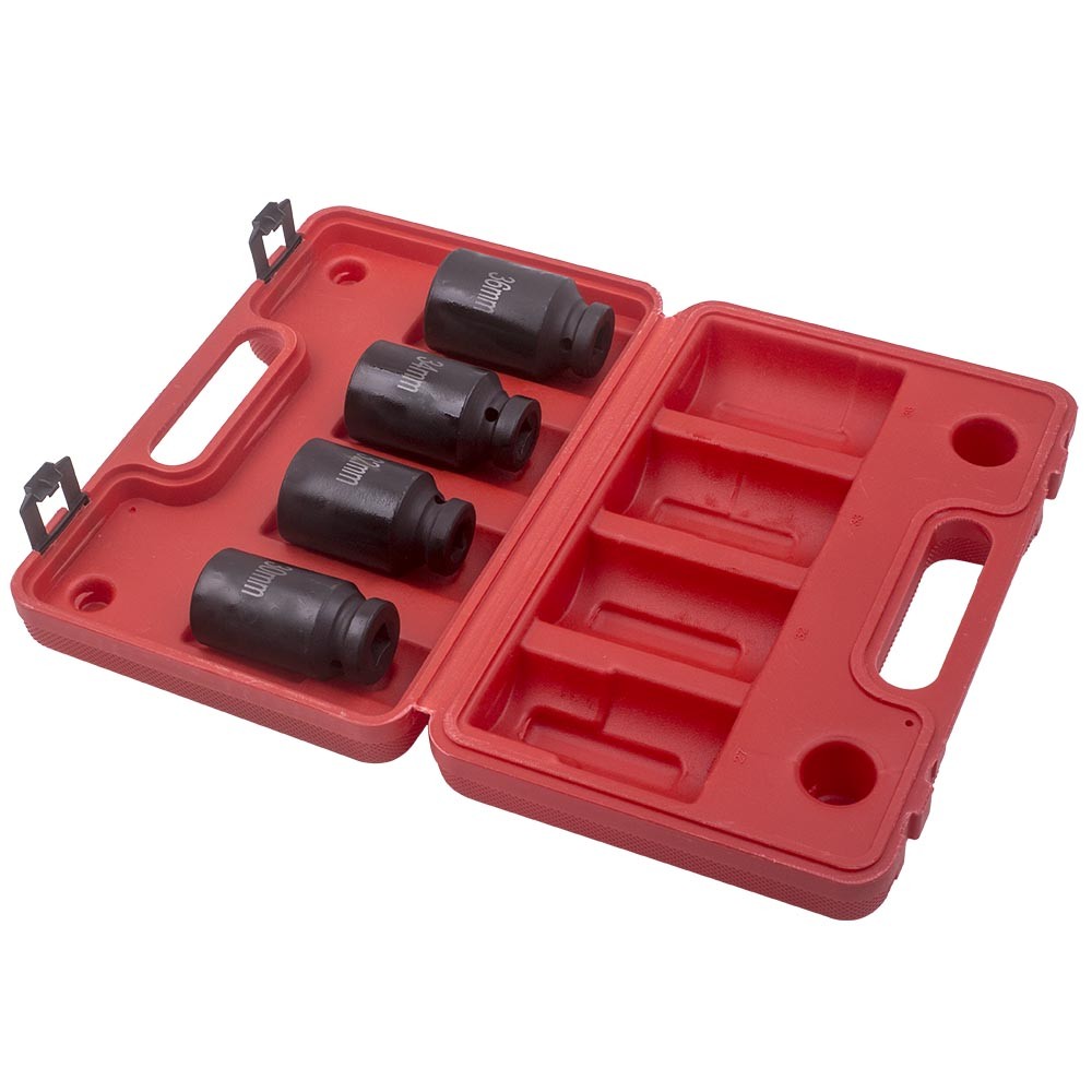 12 Point 1/2'' Drive Deep Spindle Axle Nut Socket Set 30mm 32mm 34mm 36mm
