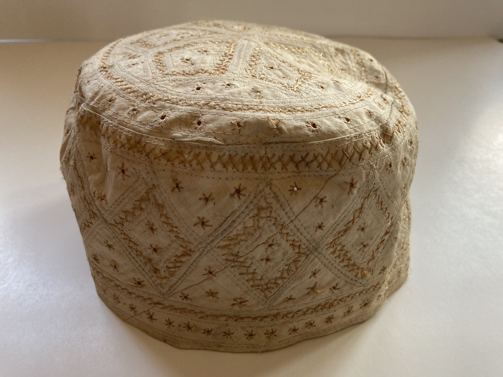Vintage African Kufi Hat Hand Embroidered