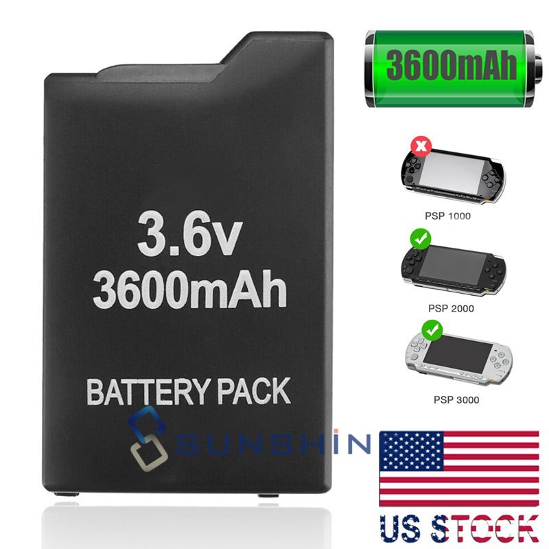 Rechargeable Battery for Slim PSP-3000 PSP-2001 PSP 2000 Fat New 3.6V 3600mAh