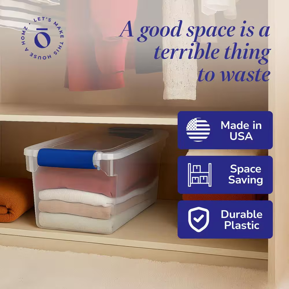 7.5 Qt. Secure Latching Plastic Stackable Storage Container in Clear, 10-Pack