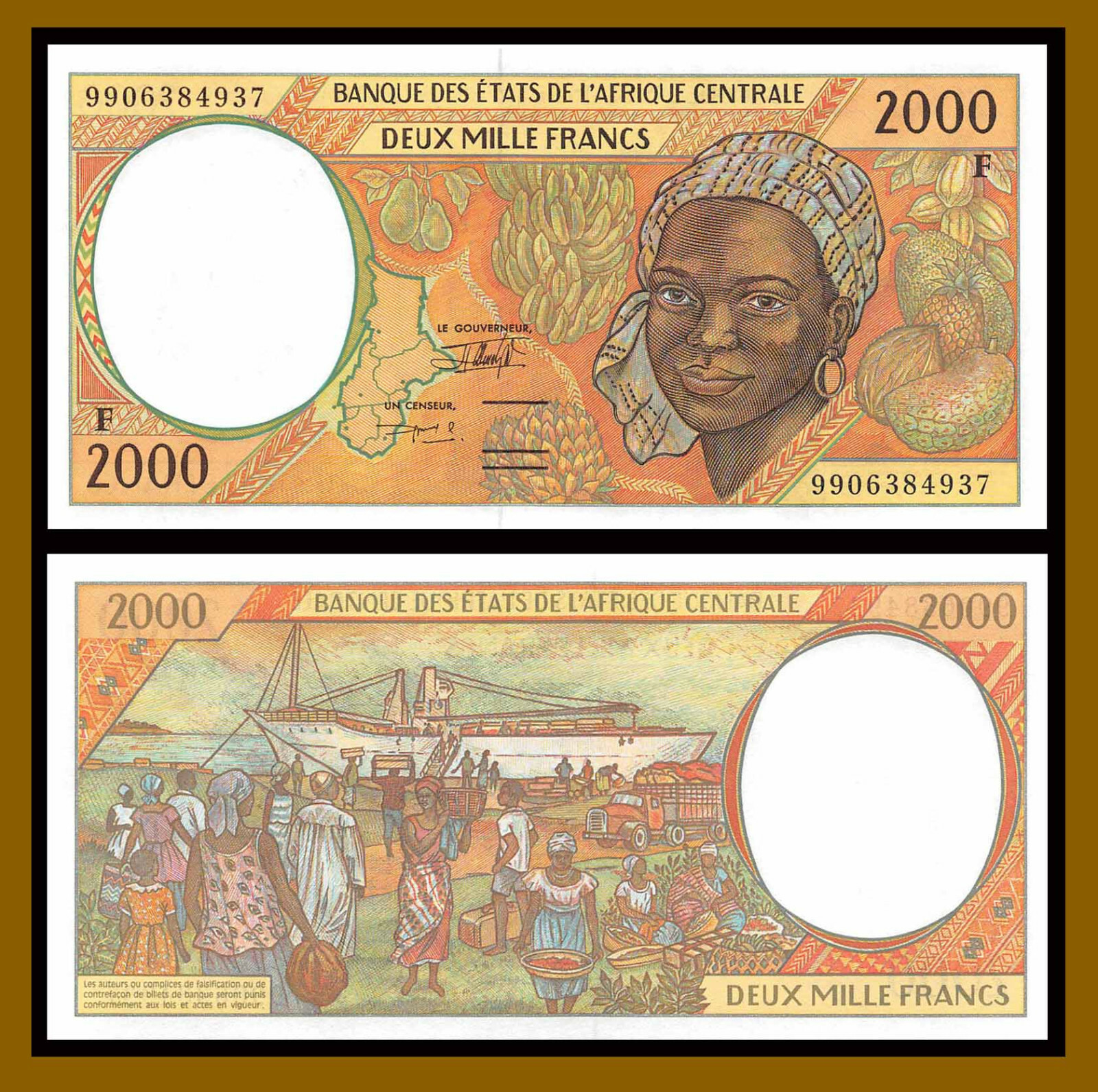 C.A.R/ Central African Republic 2000 Francs, 1999 P-303Ff Sig# 16 F Unc