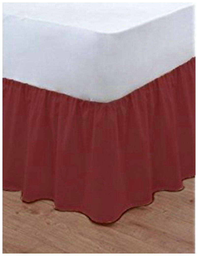 40cm Long Frilled Base Valance Polycotton Plain Dyed Bed Linen Platform Sheets