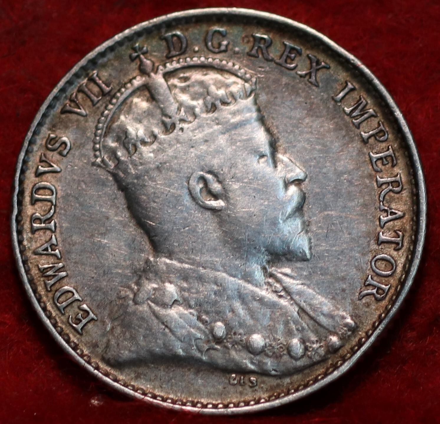🇨🇦 1902-H Large Broad King Edward VII 5 Cents Silver Coin Canada