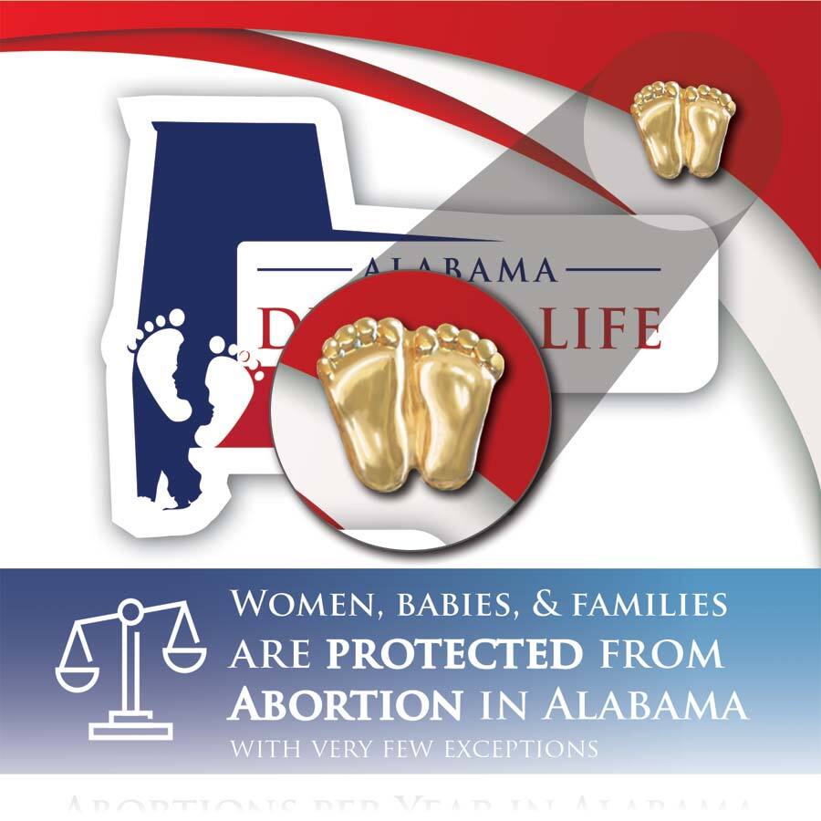 Precious Feet, Gold-Colored, Alabama Stats Card Jewelry, Lapel Pin