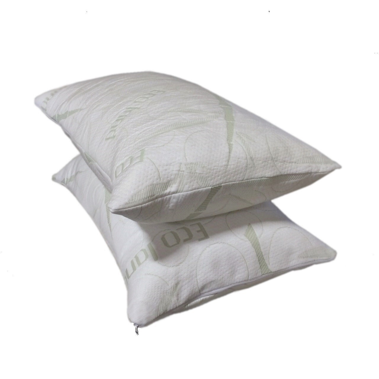 2 PACK STANDARD QUEEN Dual Zone memory foam Bed Pillow + Bamboo External cover