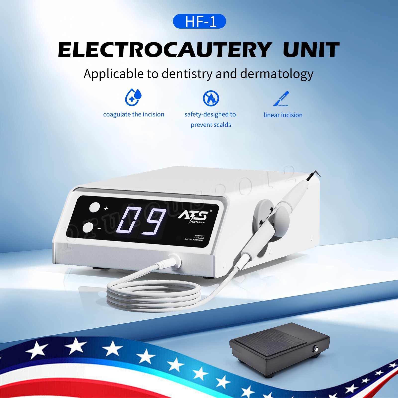 Electrosurgery Dental Cutting Unit with 10 Electrodes Tips 110v