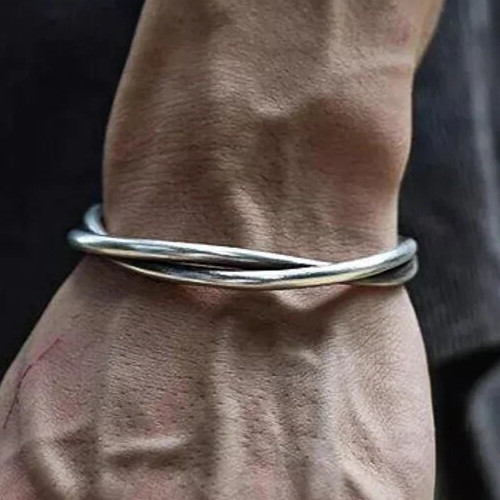 1 Pc 925 Silver Bangle, Unisex Bracelet Bangle kada , Openable Adjustable
