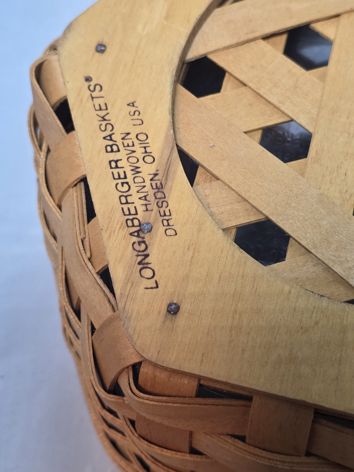 Generations Longaberger Hexagon Basket with Plastic Protector 4" height 9" Width