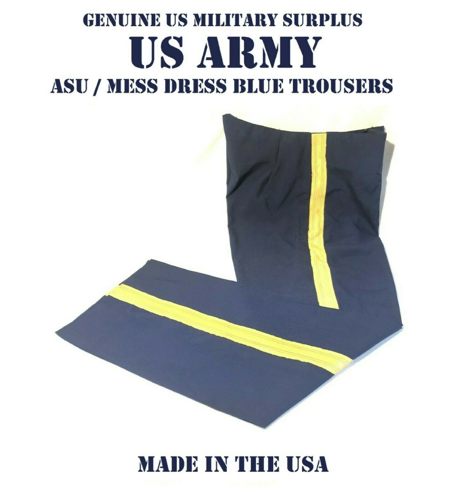 US ARMY HIGH WAIST ASU NCO MEN'S 29R x 29 MESS DRESS BLUE UNIFORM PANTS TROUSERS