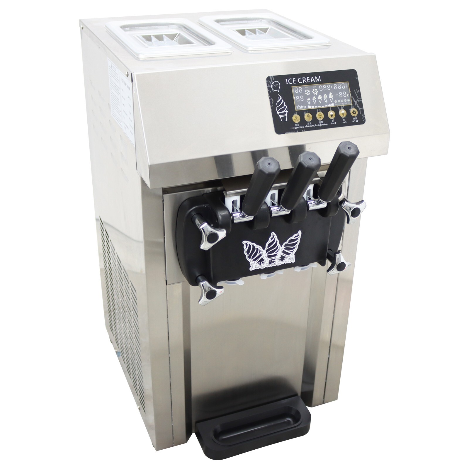 Soft Ice Cream Machine 4LX2 Commercial Ice Cream Machine LED Display Control