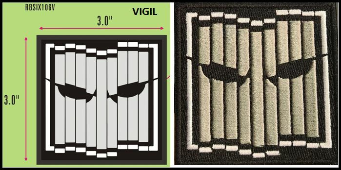 RAINBOW SIX OPERATOR VIGIL 3" x 3" PATCH - Hook Backing - RBSIX106V