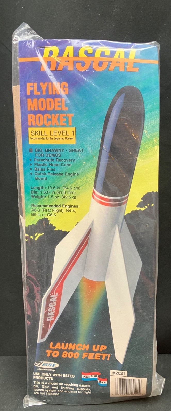 Builders (OPEN-Resealed) Super RARE Estes Rascal Flying Model Rocket Kit #2021
