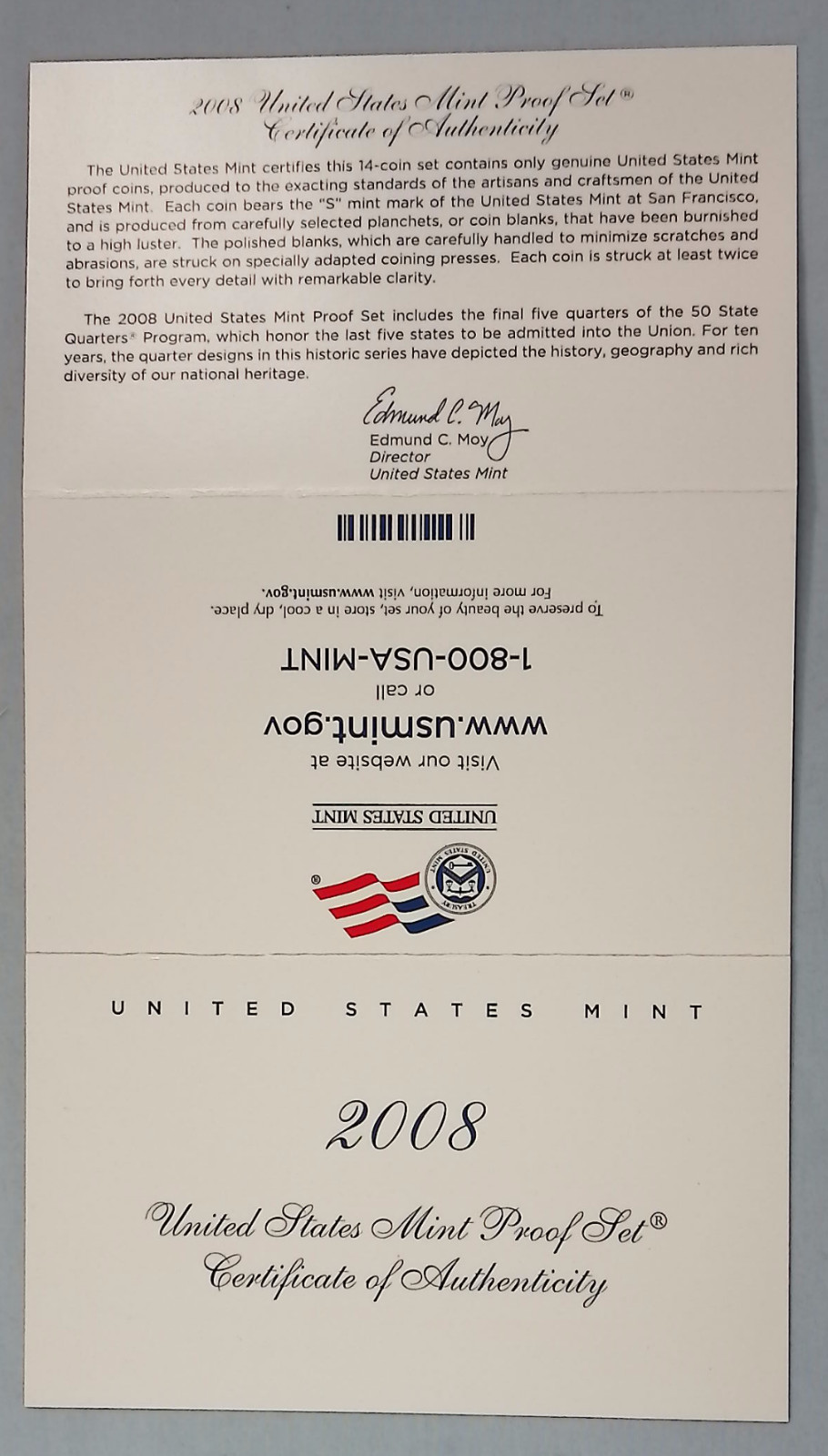 2008-S United States Mint Proof Set 14-Coins