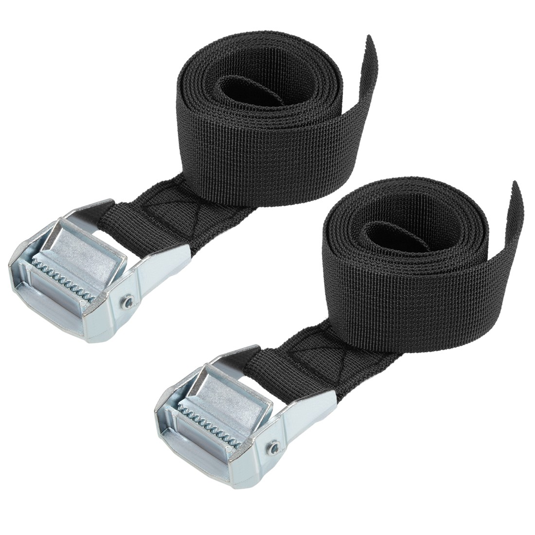 1.5Mx38mm Lashing Strap Cargo Tie Down w Cam Buckle 500Kg Work Load, Black, 2Pcs
