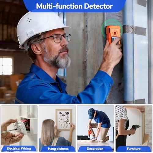 Stud Finder Wall Scanner - 6 in 1 Rechargeable Electronic Wall Detector Orange