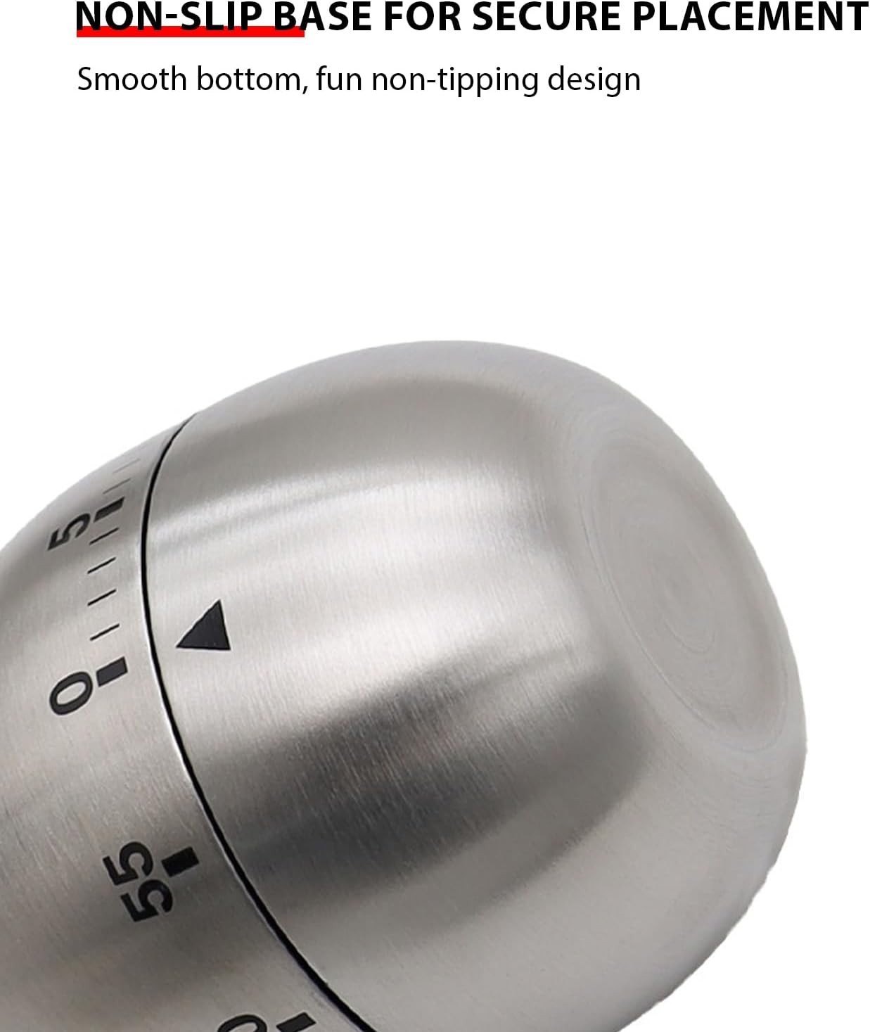 NEW Stainless Steel Creative Mechanical Rotate Timer Egg Shape Manual Countdown