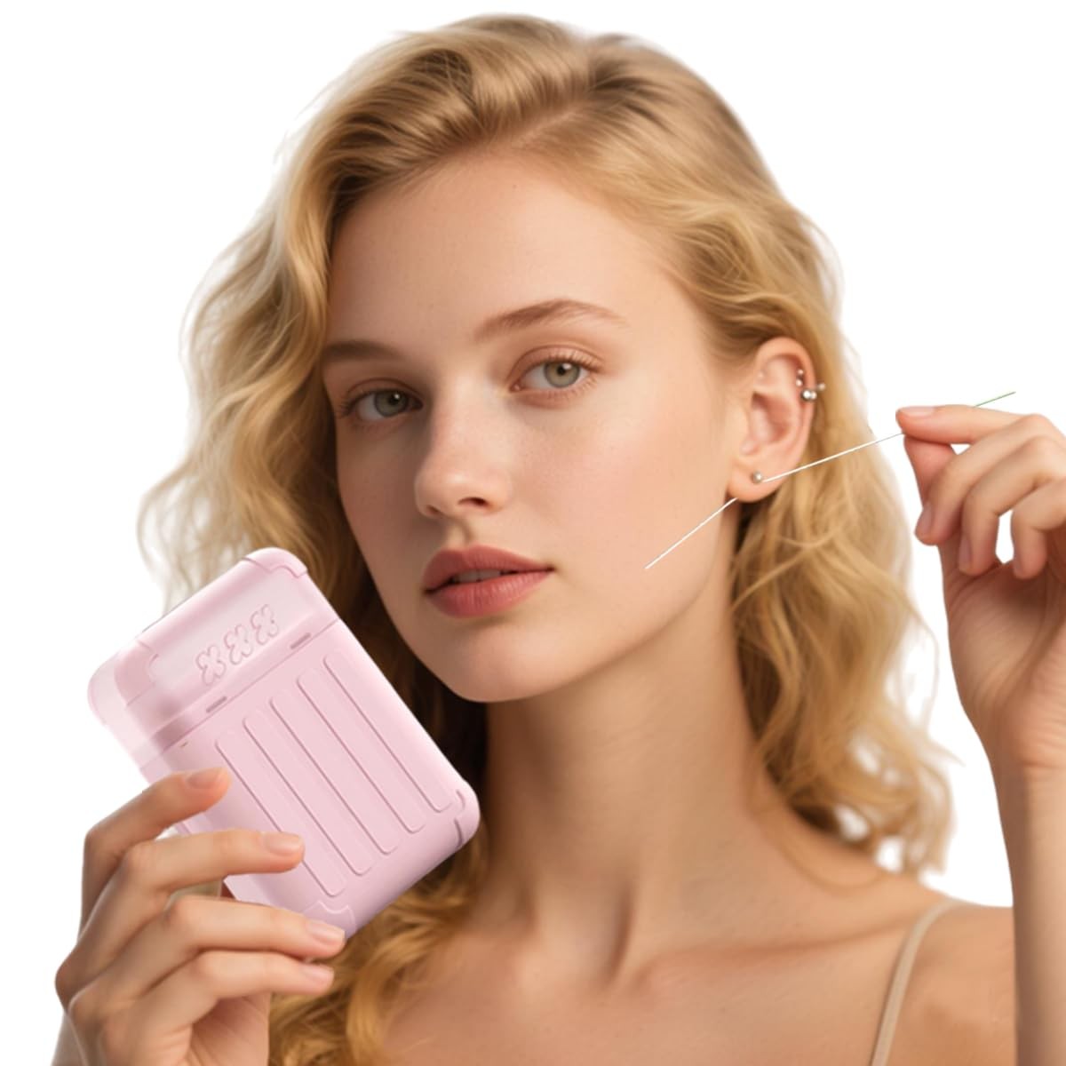 Piercing Cleaning,Piercing Aftercare Kit with 240pcs Floss & 15ml Solution