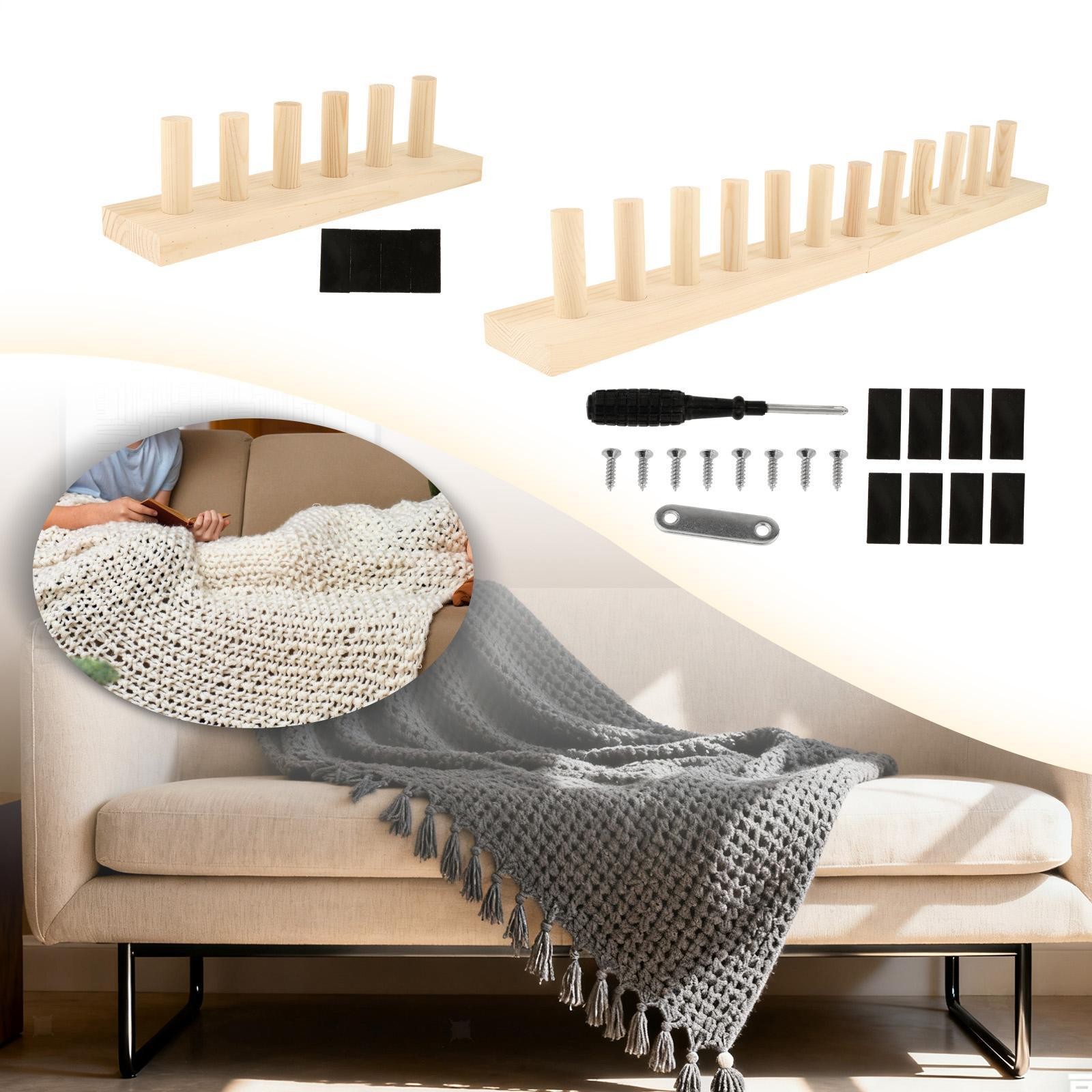 Chunky Blanket Loom Frame Weaving Tool Wooden Knitting Loom Frame for Hand