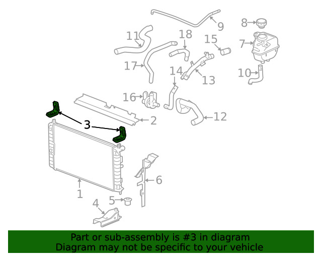 Genuine GM Radiator Upper Bracket 25886156