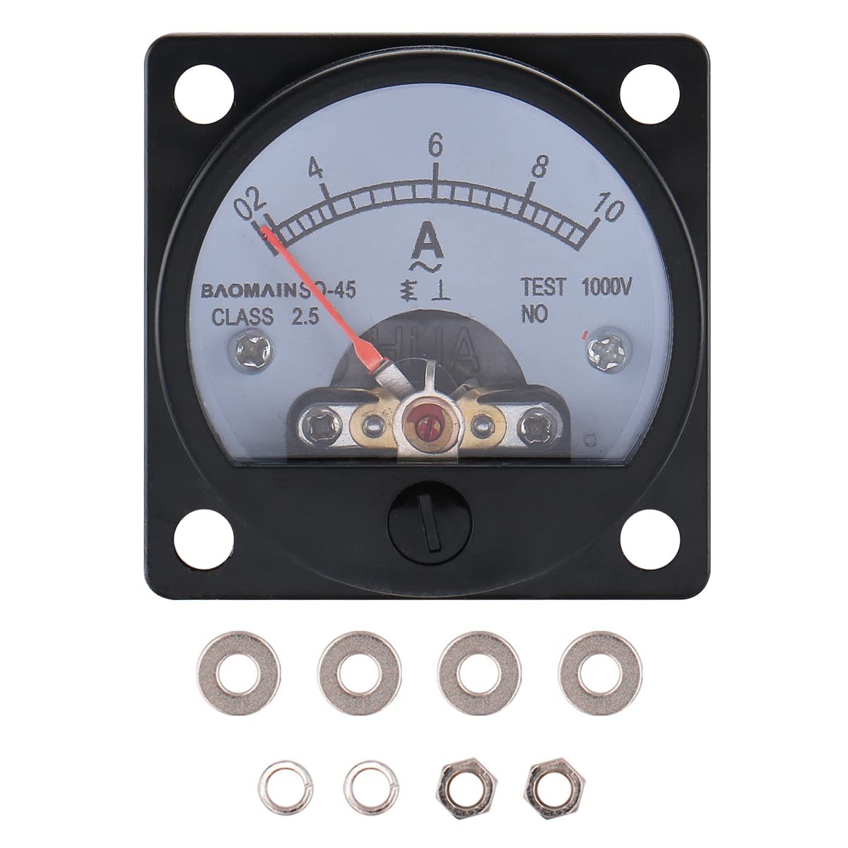 Baomain Ammeter AC 0-10A Round Analog Panel Meter Class 2.5 Accuracy Black...