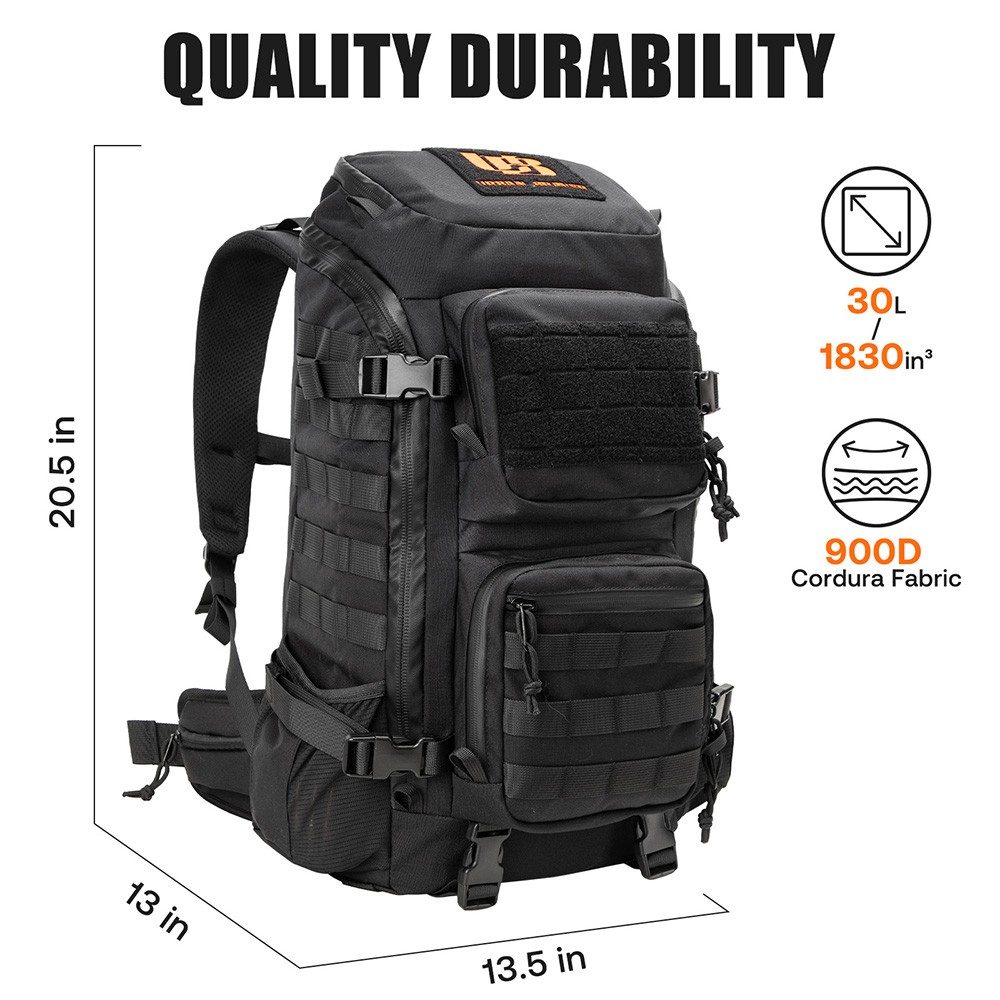 Large Tactical Backpack for Men Military Backpack with Molle for Travel, Work