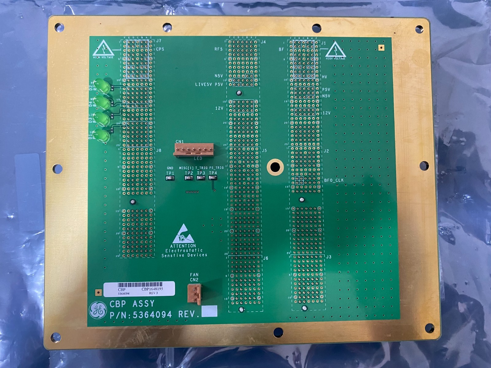GE Voluson S8 CBP Backplane Assy 5364094