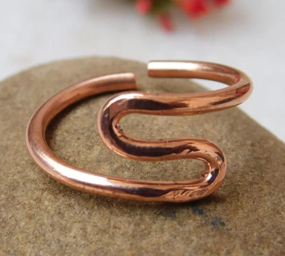 Solid Copper Minimalist Healing Ring Handmade Unisex Thumb Ring
