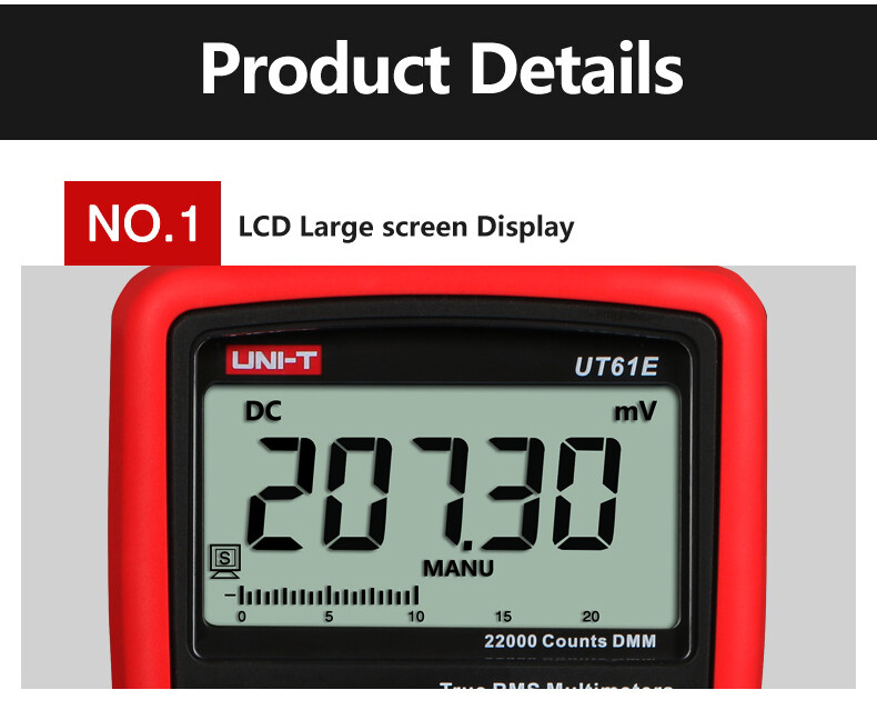 UT61E Digital Multimeter Meter True RMS 1000V AC DC Multimeter Voltage Tester