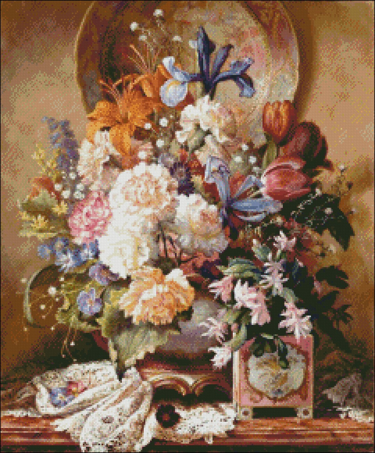 Chart Needlework Crafts - Counted Cross Stitch Pattern - Still Life Flowers 4