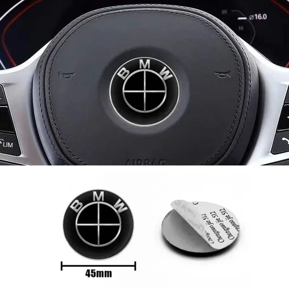 45mm Car Steering Wheel Emblem Sticker Accessories For BMW E36 E39 E46 E53 E60 E
