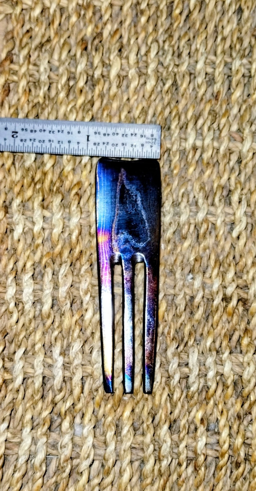 The "Salad Fork IV" HANDMADE DAMASCUS STEEL DIVOT TOOL by Dave Curry Hand Torch