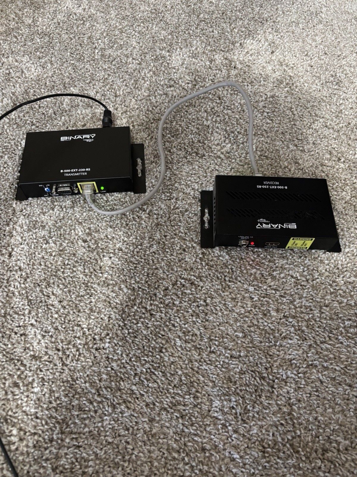 Binary B-500-EXT-230-RS HDMI Extender Transmitter Receiver Set, RS-232, Network