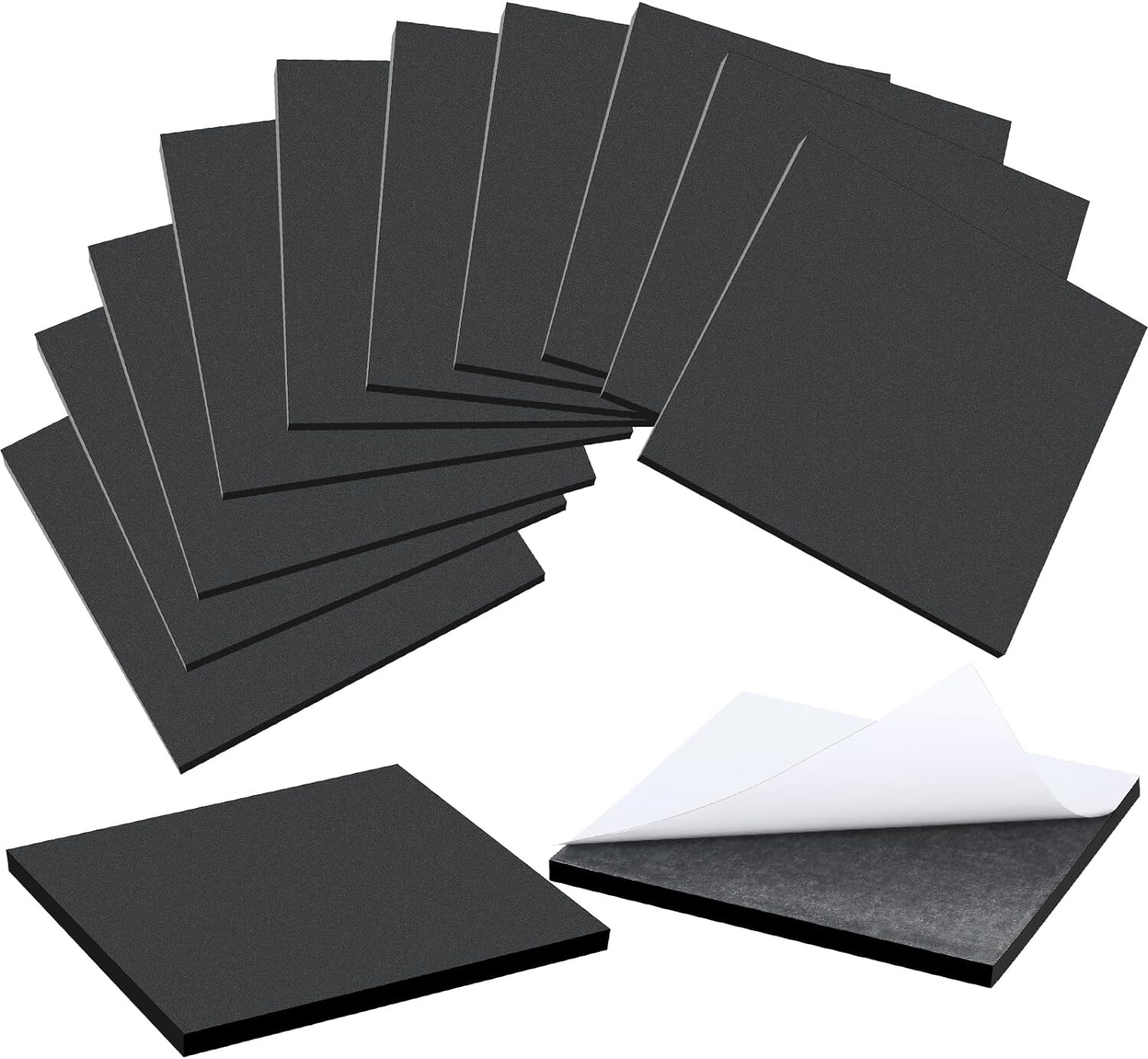 ** 48 PCS **'ADHESIVE FOAM SHEETS ' 6 X 6 IN - SOUNDPROOFING/FURNITURE FEET/DIYS