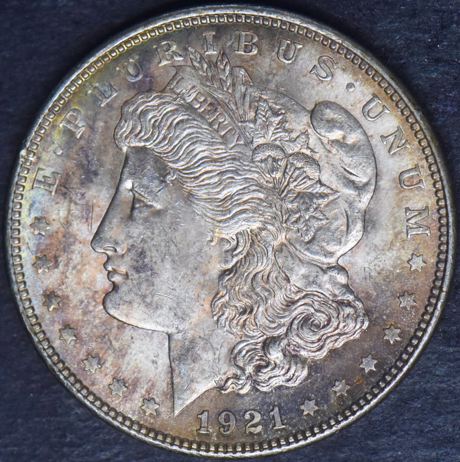 1921 Morgan Silver Dollar Toned - ✪COINGIANTS✪