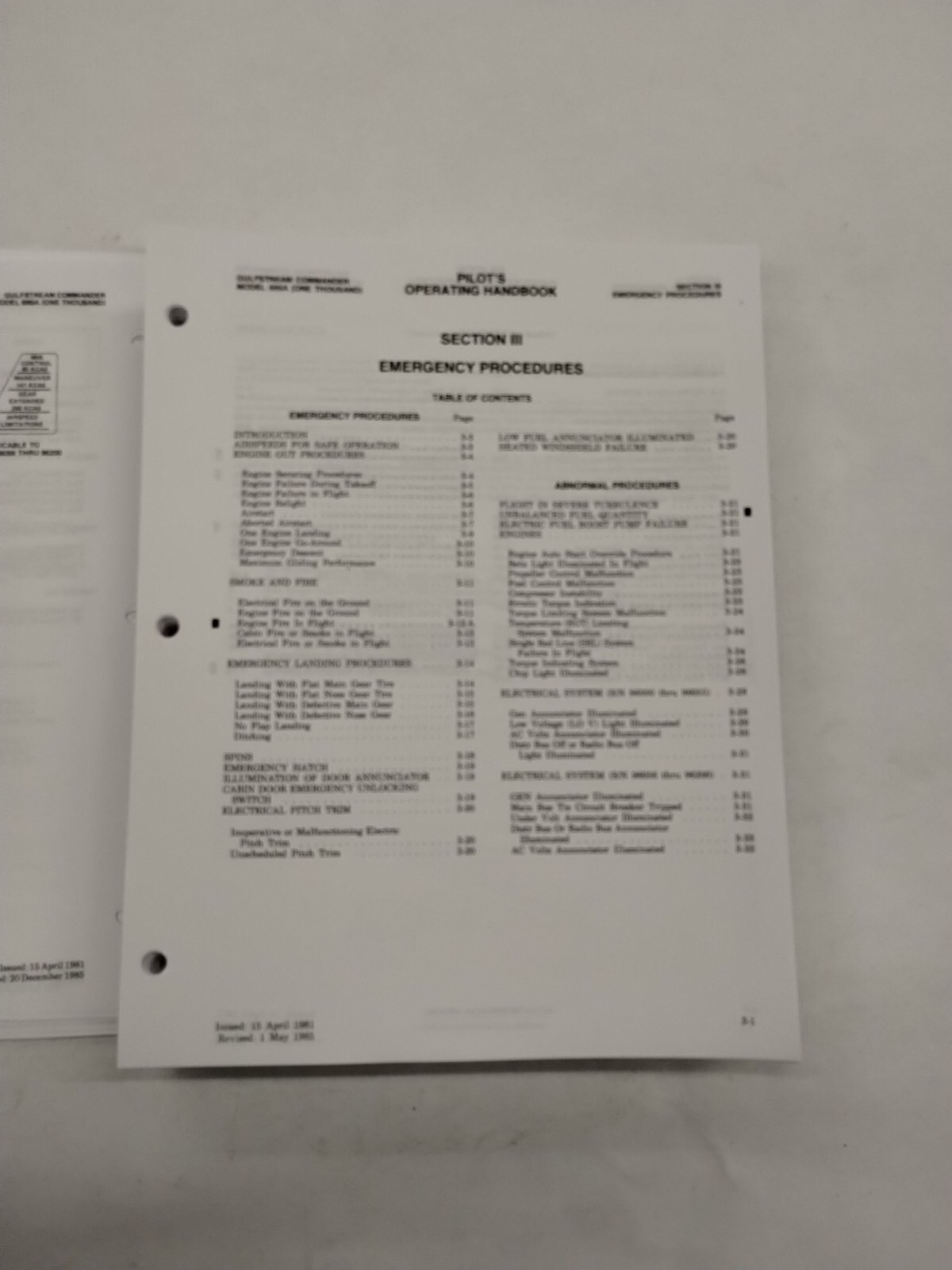 Aero Commander Jetprop Model 695A (1000) Pilots Operating Handbook & Supplements
