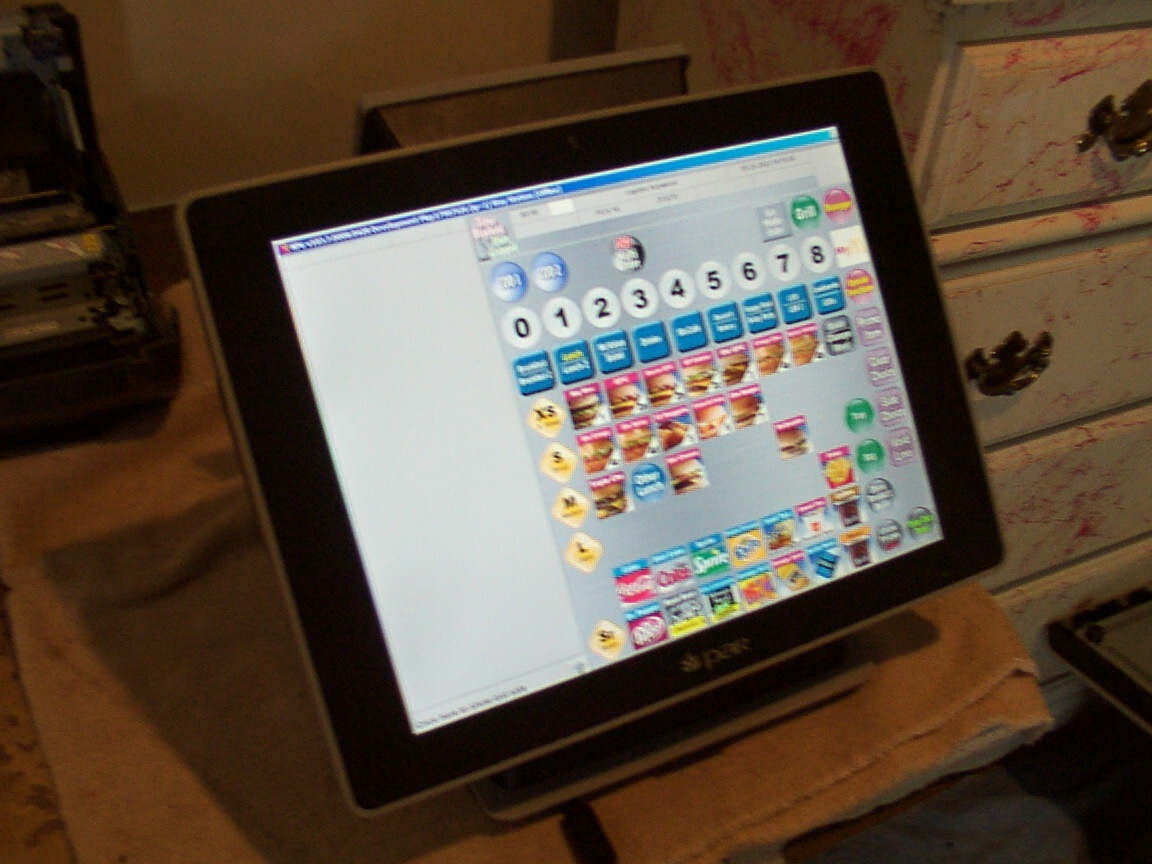 Par T8315 POS Terminal Partech Everserv with THUMB READER, Rear LED Display, POS