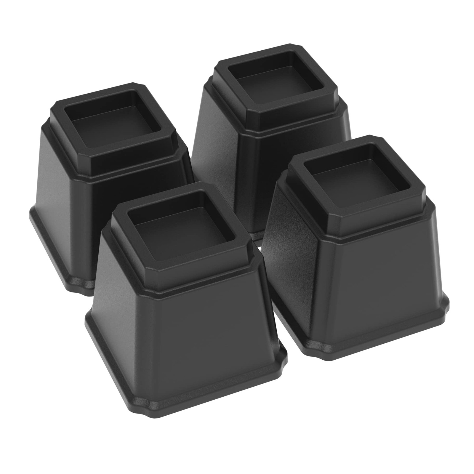 Bed Risers 5 Inch Heavy Duty Furniture Elevators Sofa Table Black 4 Pack