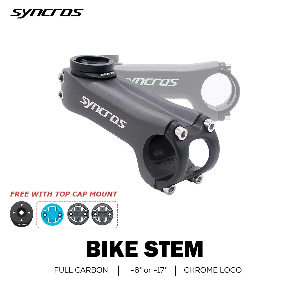 Carbon Fiber Bike Stem -6°/-17° Degree 31.8mm Road/MTB Bicycle Handlebar Stems