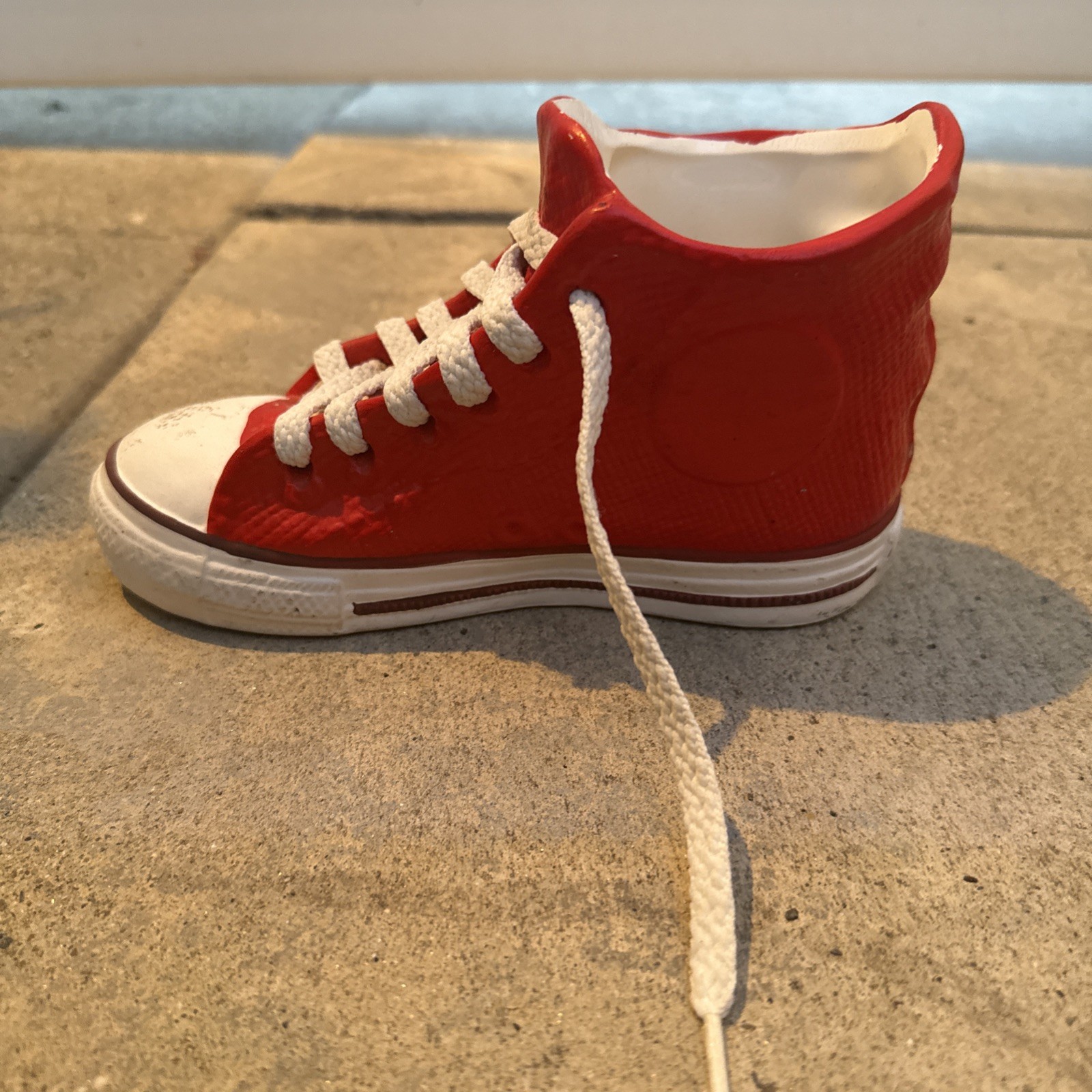 Vintage Red And White Converse Planter