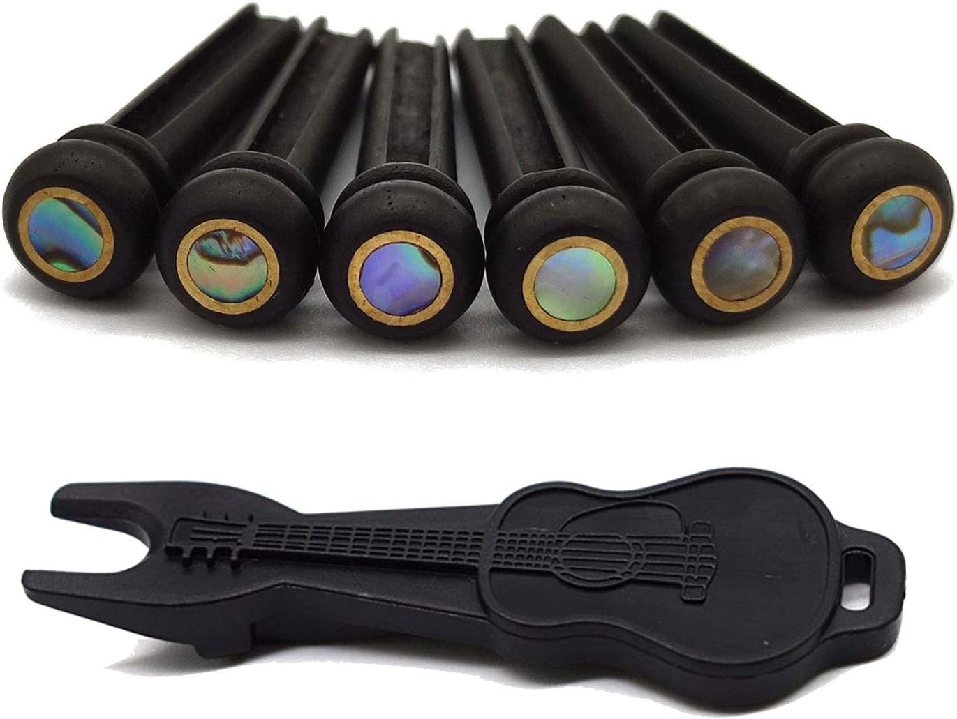 Ebony Guitar Pins Inlaid Abalone Dot Acoustic Guitar Parts