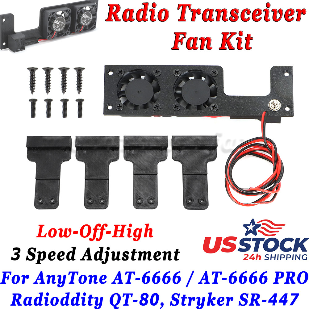 For AnyTone AT-6666 PRO Radioddity Radio Transceiver Fan Kit QT-80 Stryker SR447