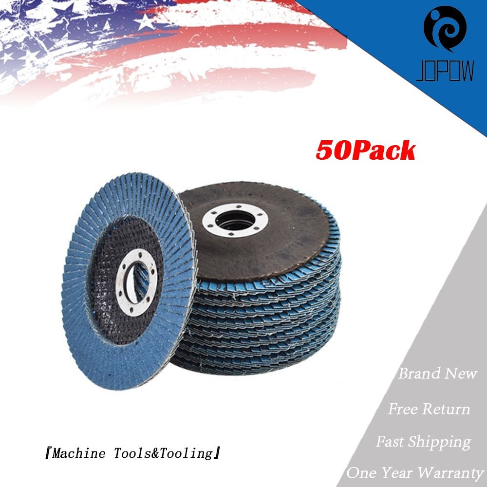 50 PACK 4.5''x7/8'' 40 GRIT PREMIUM ZIRCONIA FLAP DISC SANDING GRINDING T29