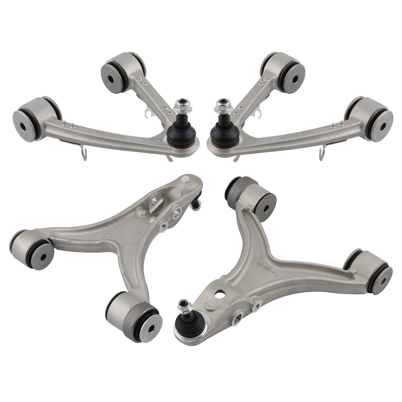 Set of 4 Front Upper & Lower Control Arms For 2008-13 Maserati GranTurismo M139