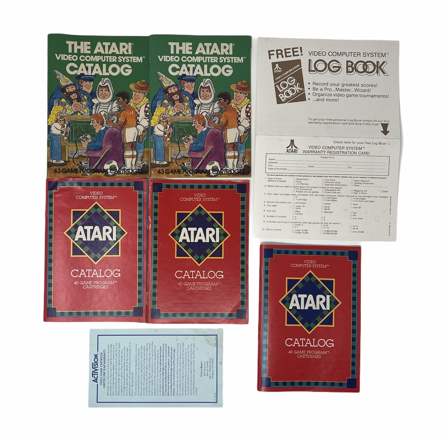 Atari Catalog 5 x LOT VTG 1981 1982 Video Computer System Game Program Cartridge