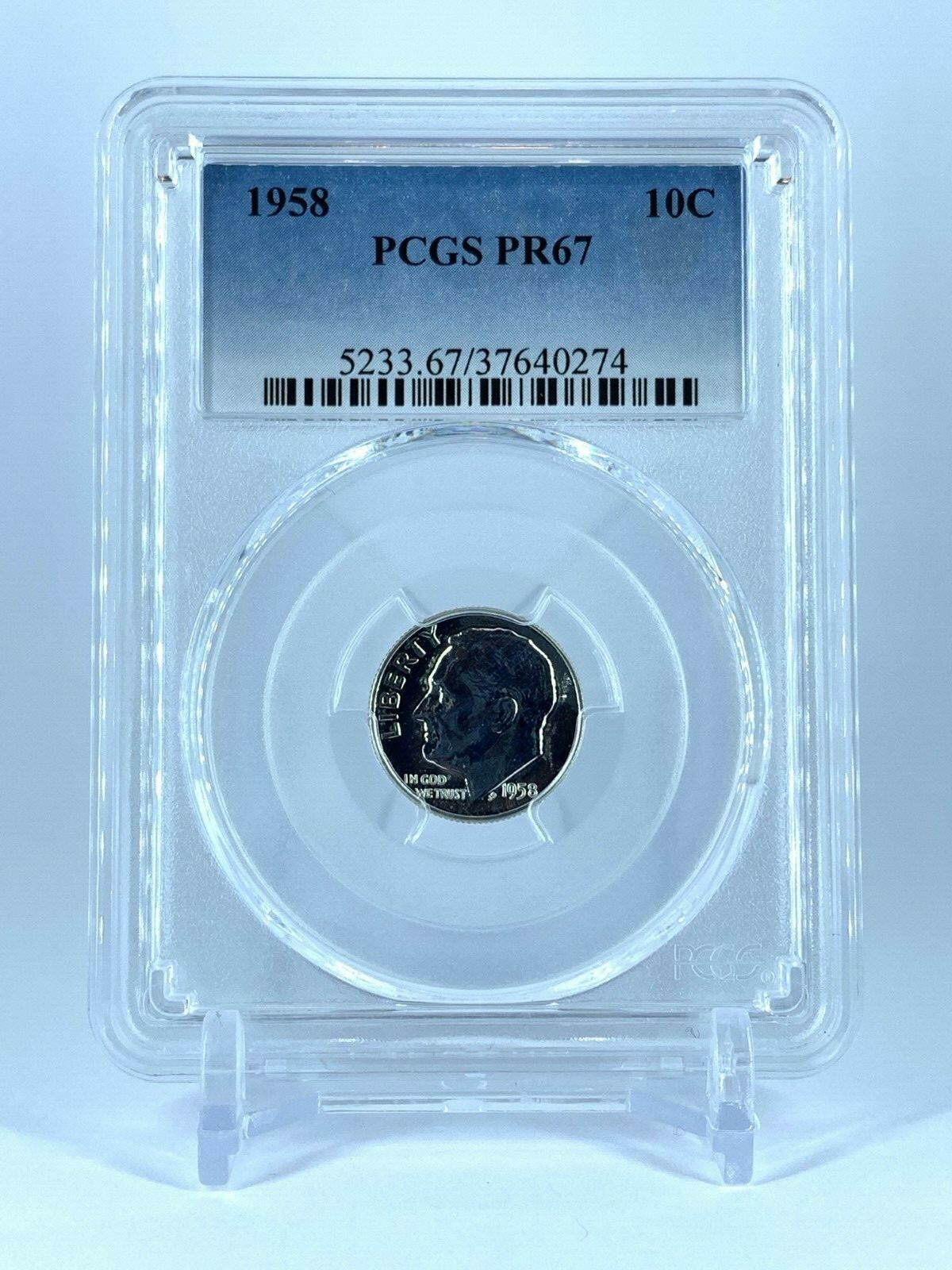 PR67 1958 90% SILVER ROOSEVELT DIME PCGS GRADED 10C PROOF COIN LIBERTY US PR 67