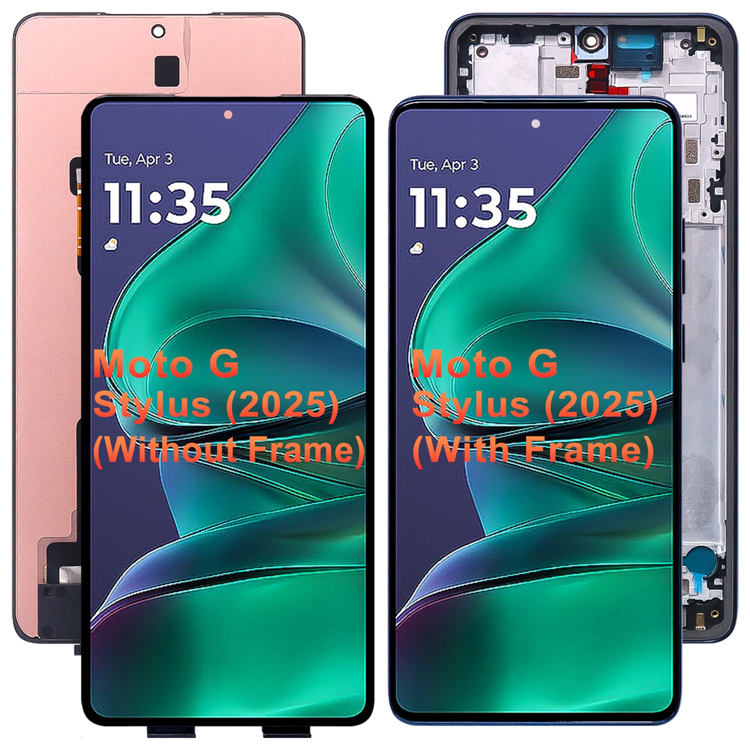 For Motorola Moto G Stylus 5G 2025 XT2517 OLED LCD Display Digitizer±Frame
