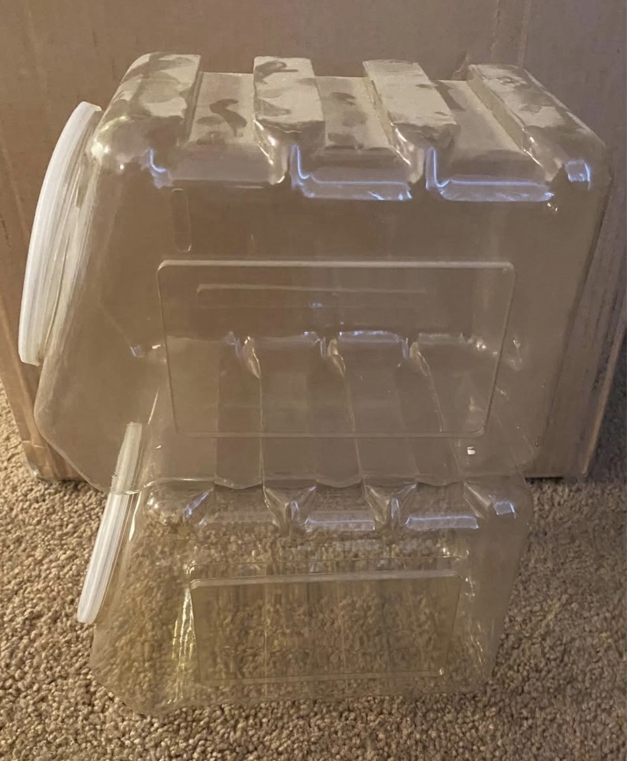 Clear PVC Stackable Containers With Snap On Lid Set Of 2