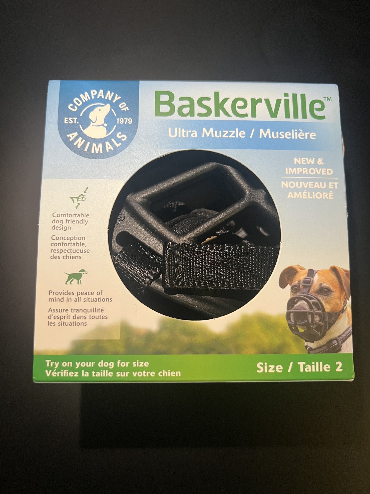 Baskerville Ultra Muzzle for Dogs Size 2 - Dogs 12-25 lbs - (Nose Circ 10.5")